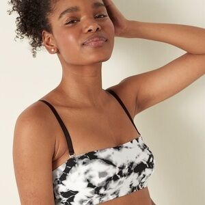 VS PINK || NWT Loungin’ Bandeau Bralette {Black & White Tie-Dye}
